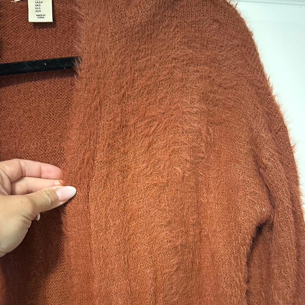 Rust Long Fuzzy Cardigan - Picture 4 of 8